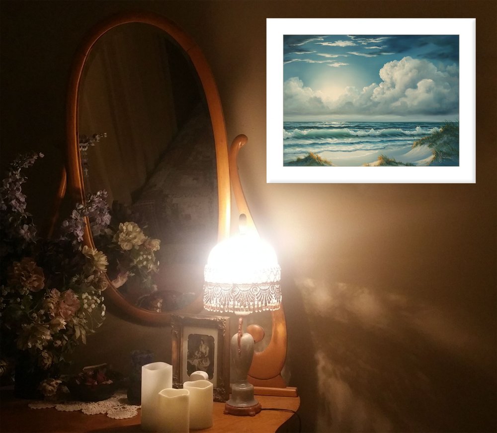 Moon Glow 1 White Framed Print Wall Art HomeRoots