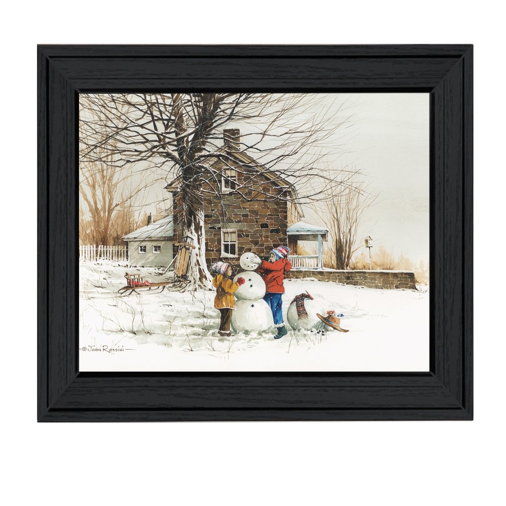 The Joy of Snow 1 Black Framed Print Wall Art — view 1