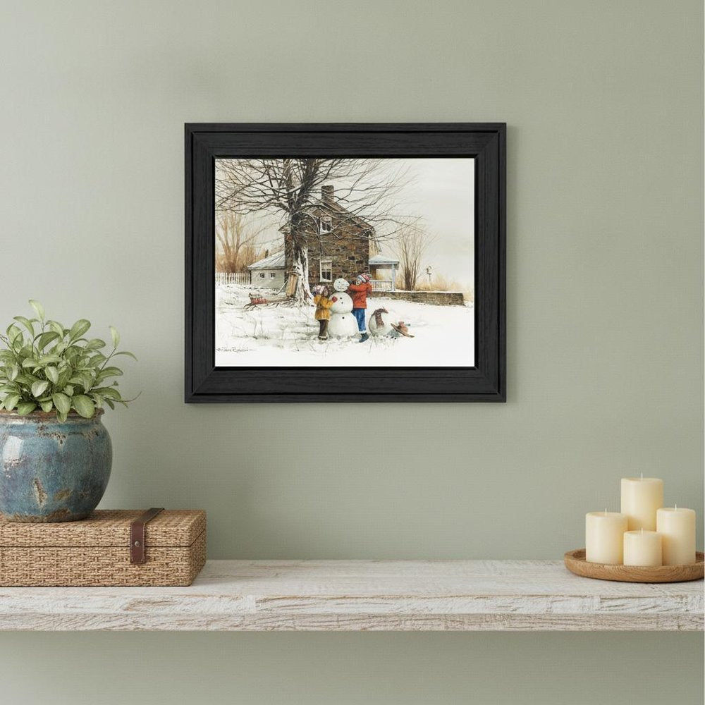 The Joy of Snow 1 Black Framed Print Wall Art — view 5