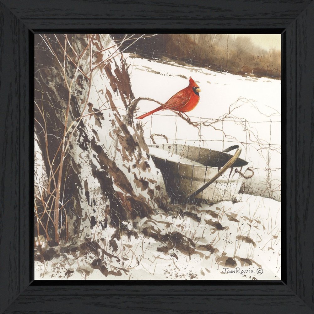 Country Cardinal Black Framed Print Wall Art — view 1