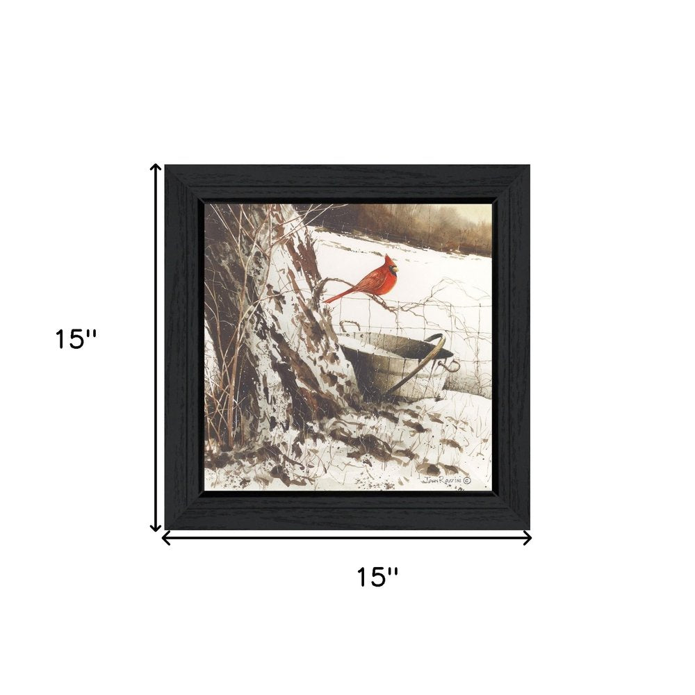 Country Cardinal Black Framed Print Wall Art — view 4