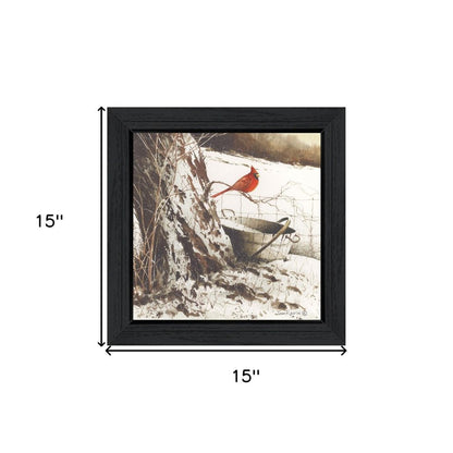 Country Cardinal Black Framed Print Wall Art HomeRoots
