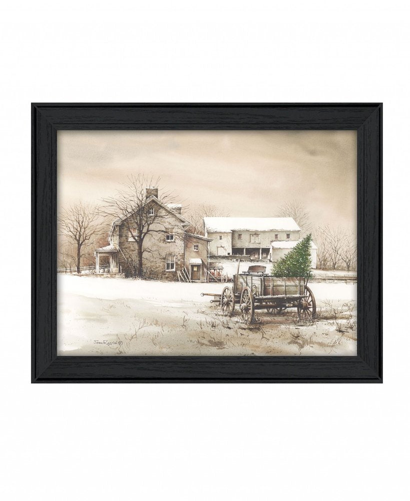Bringing Home the Tree 1 Black Framed Print Wall Art HomeRoots