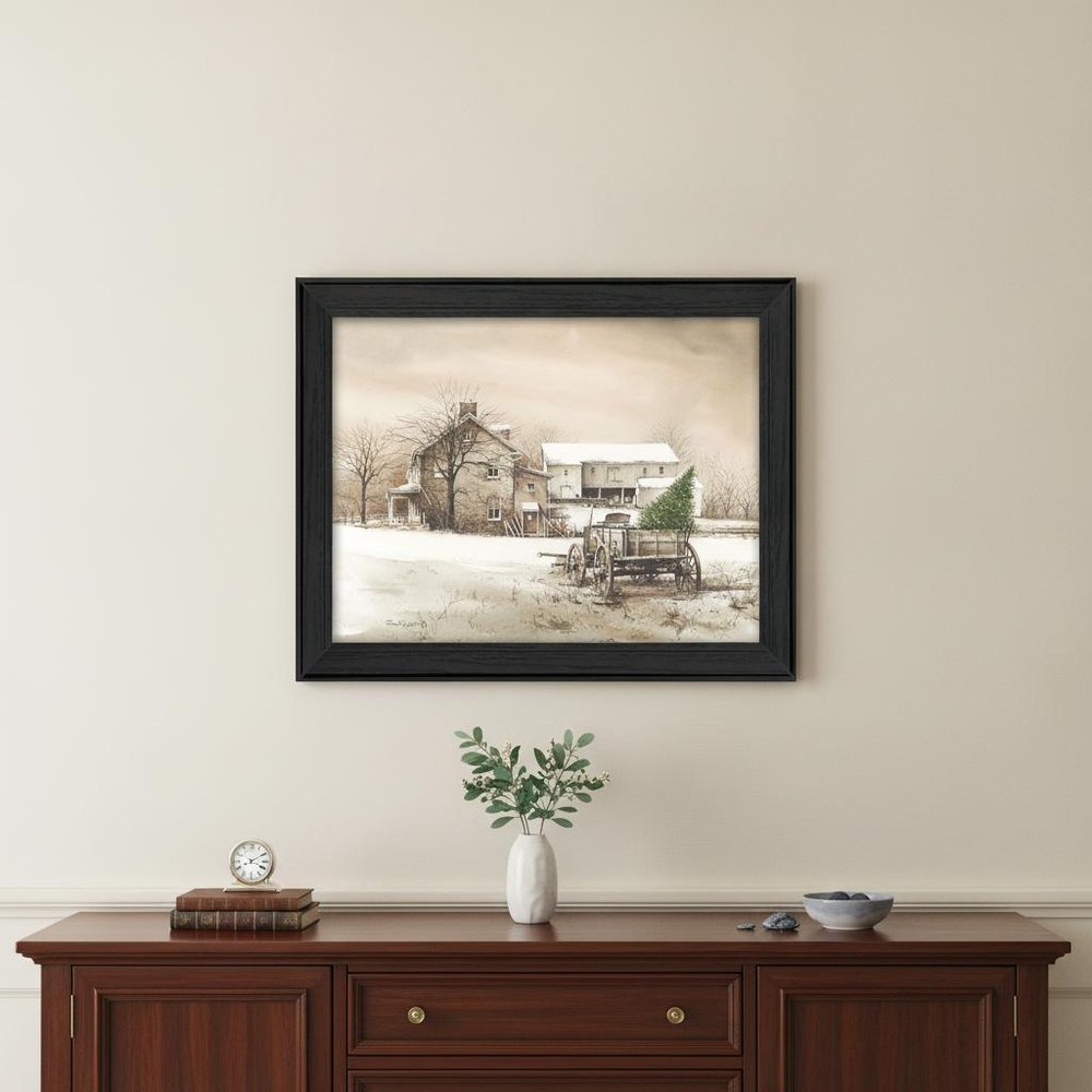 Bringing Home the Tree 1 Black Framed Print Wall Art HomeRoots