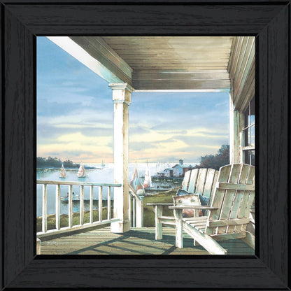 Front Porch Coastal Sunset Black Framed Print Wall Art HomeRoots