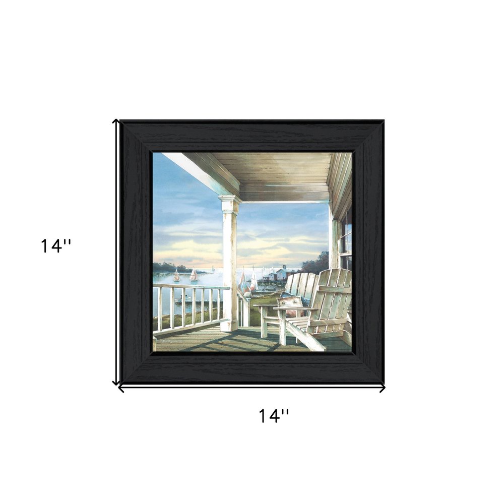 Front Porch Coastal Sunset Black Framed Print Wall Art HomeRoots