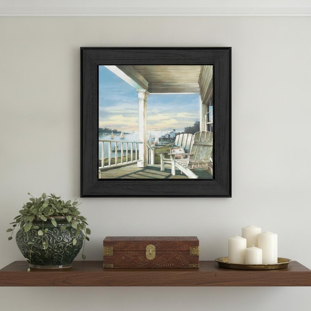 Front Porch Coastal Sunset Black Framed Print Wall Art — view 5