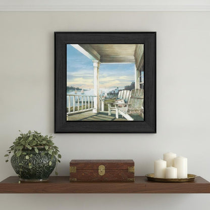 Front Porch Coastal Sunset Black Framed Print Wall Art HomeRoots