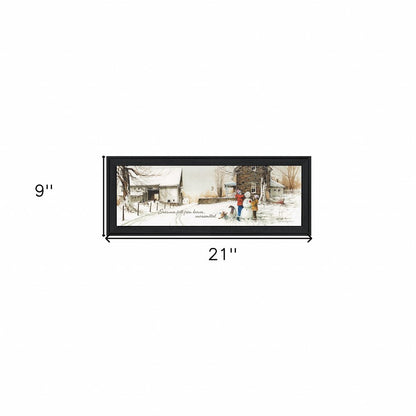 Snowmen from Heaven 1 Black Framed Print Wall Art HomeRoots