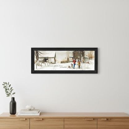 Snowmen from Heaven 1 Black Framed Print Wall Art HomeRoots