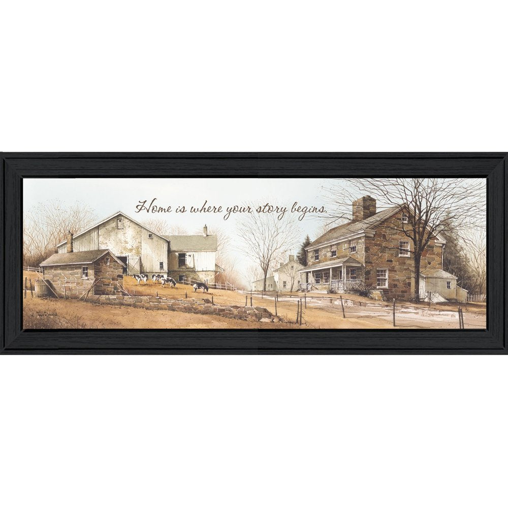 Home Begins Your Story Black Framed Print Wall Art — view 1