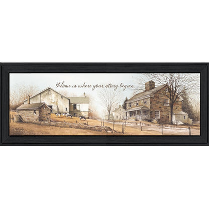 Home Begins Your Story Black Framed Print Wall Art HomeRoots