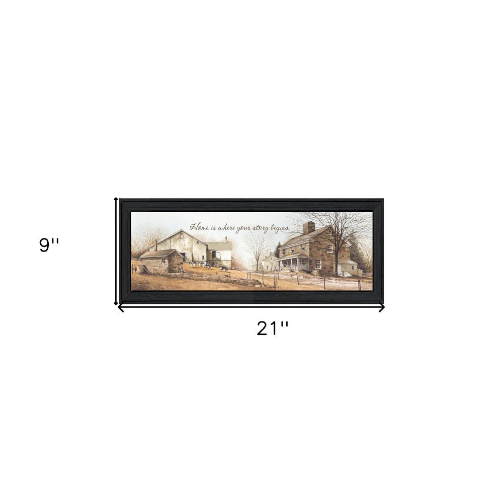 Home Begins Your Story Black Framed Print Wall Art — view 7