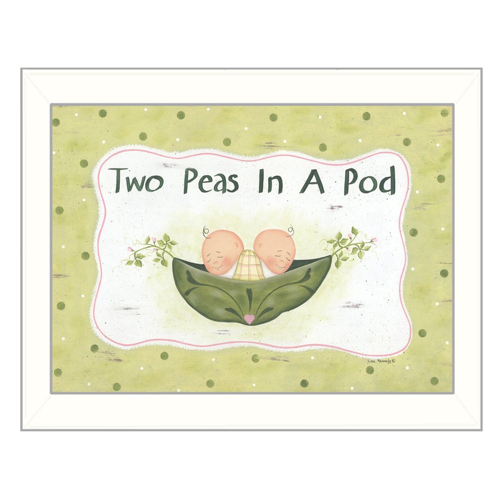 Two Peas in a Pod White Framed Print Wall Art — view 1