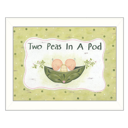 Two Peas in a Pod White Framed Print Wall Art HomeRoots