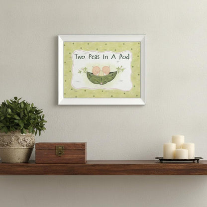 Two Peas in a Pod White Framed Print Wall Art HomeRoots