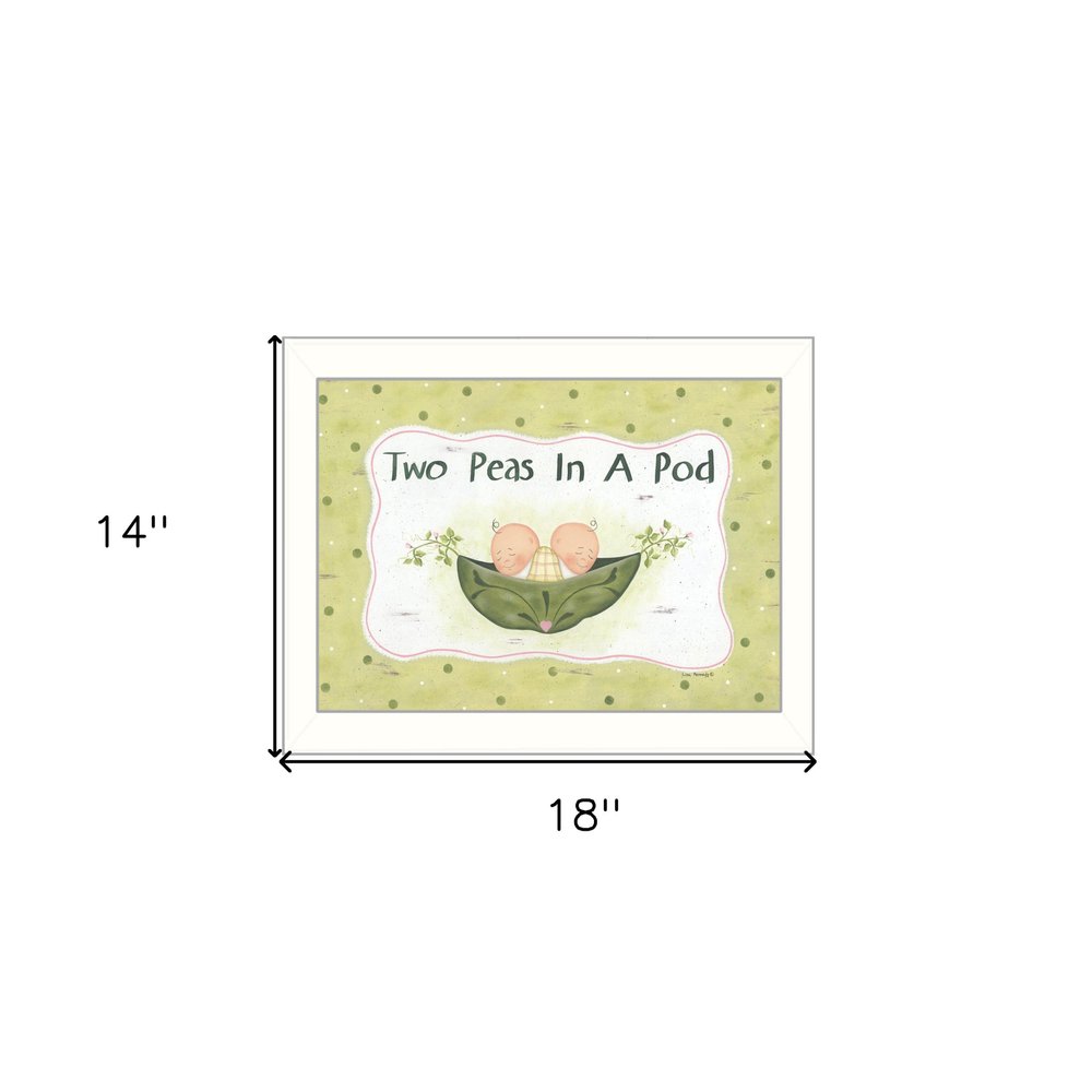 Two Peas in a Pod White Framed Print Wall Art — view 4