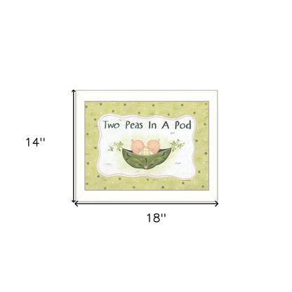 Two Peas in a Pod White Framed Print Wall Art HomeRoots