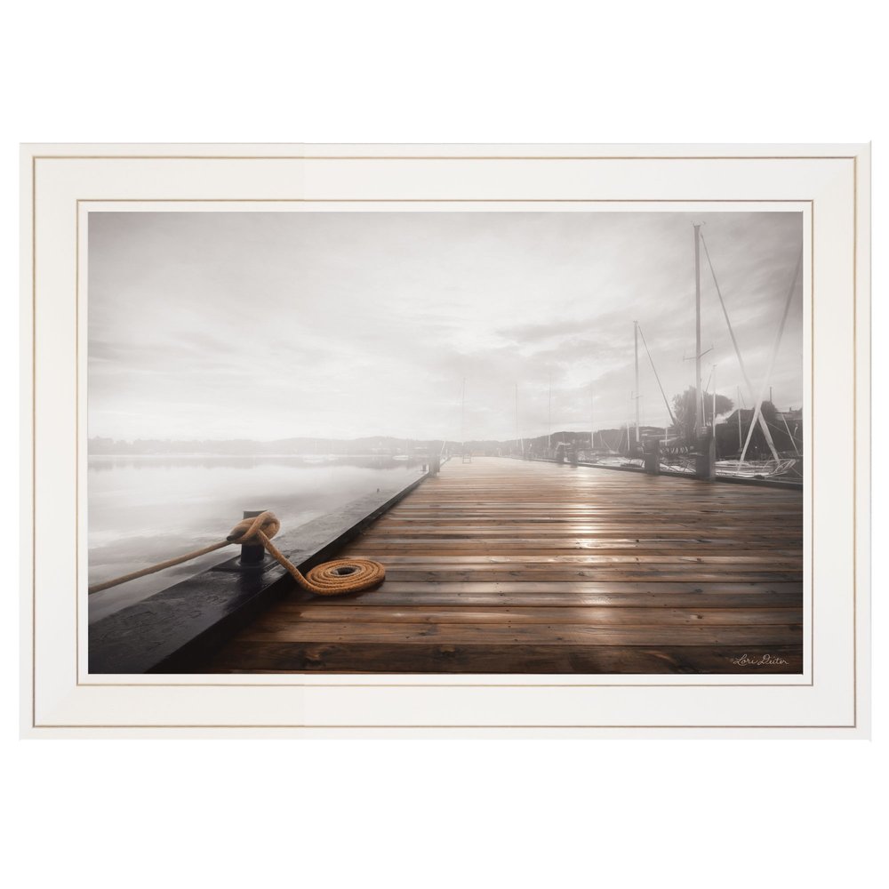 Newport Dock I White Framed Print Wall Art HomeRoots