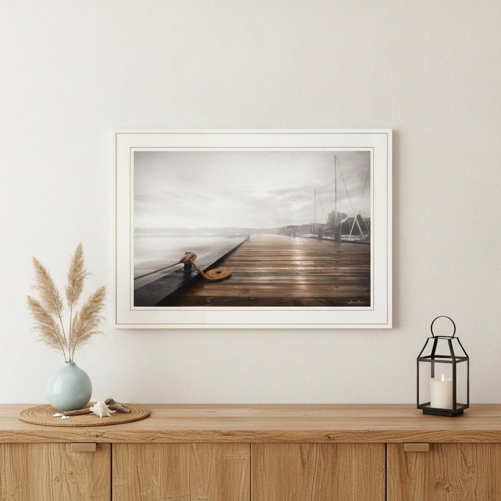 Newport Dock I White Framed Print Wall Art HomeRoots
