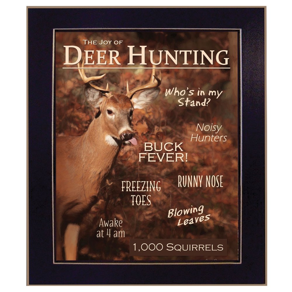 Joy of Hunting deer Black Framed Print Wall Art HomeRoots