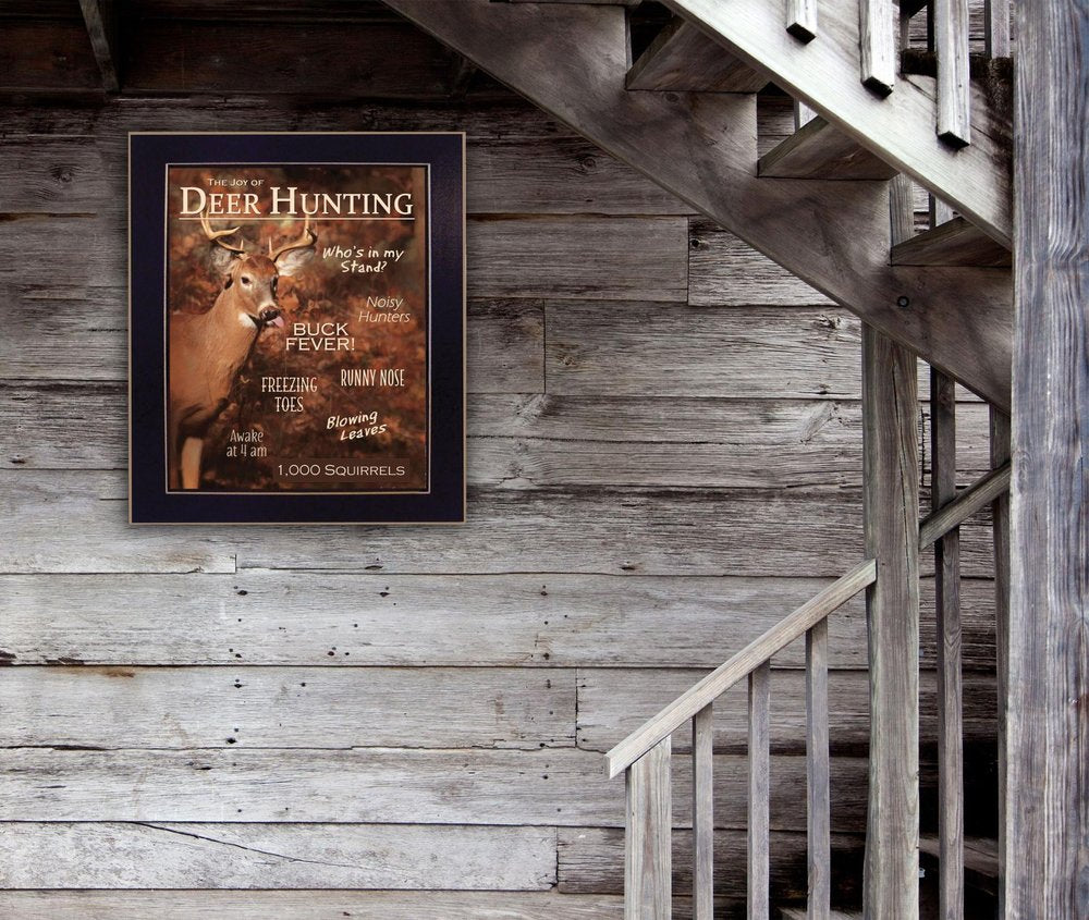 Joy of Hunting deer Black Framed Print Wall Art — view 2