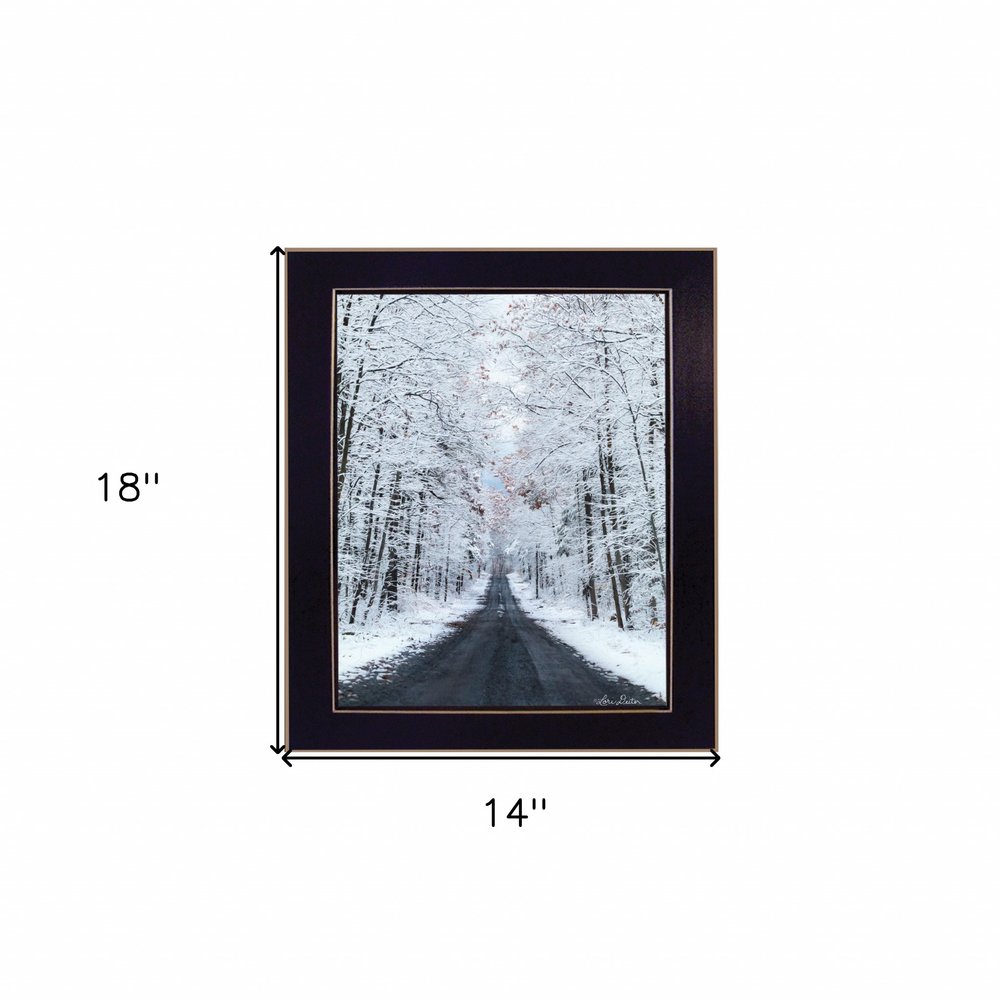 All Roads lead Home winter lane Black Framed Print Wall Art HomeRoots