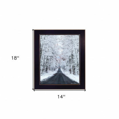 All Roads lead Home winter lane Black Framed Print Wall Art HomeRoots