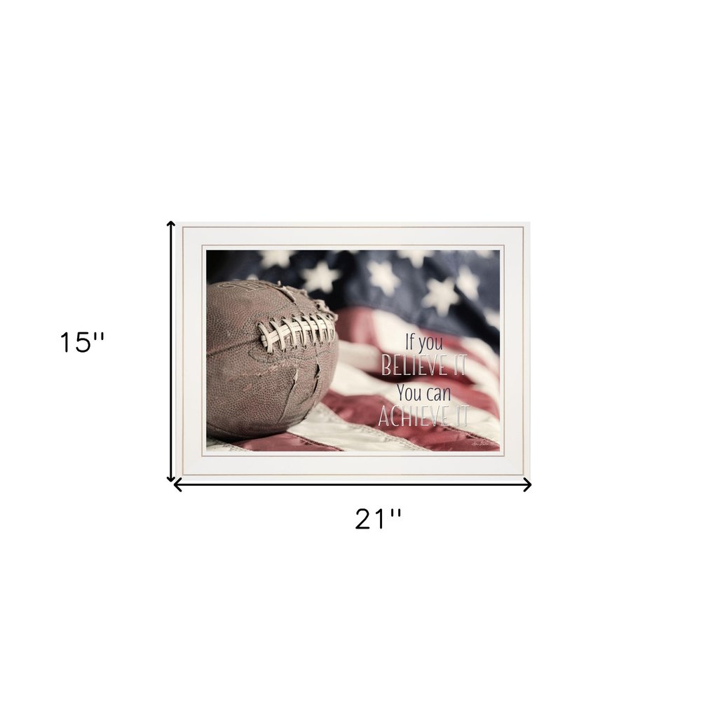 Football Believe It 1 White Framed Print Wall Art — view 3