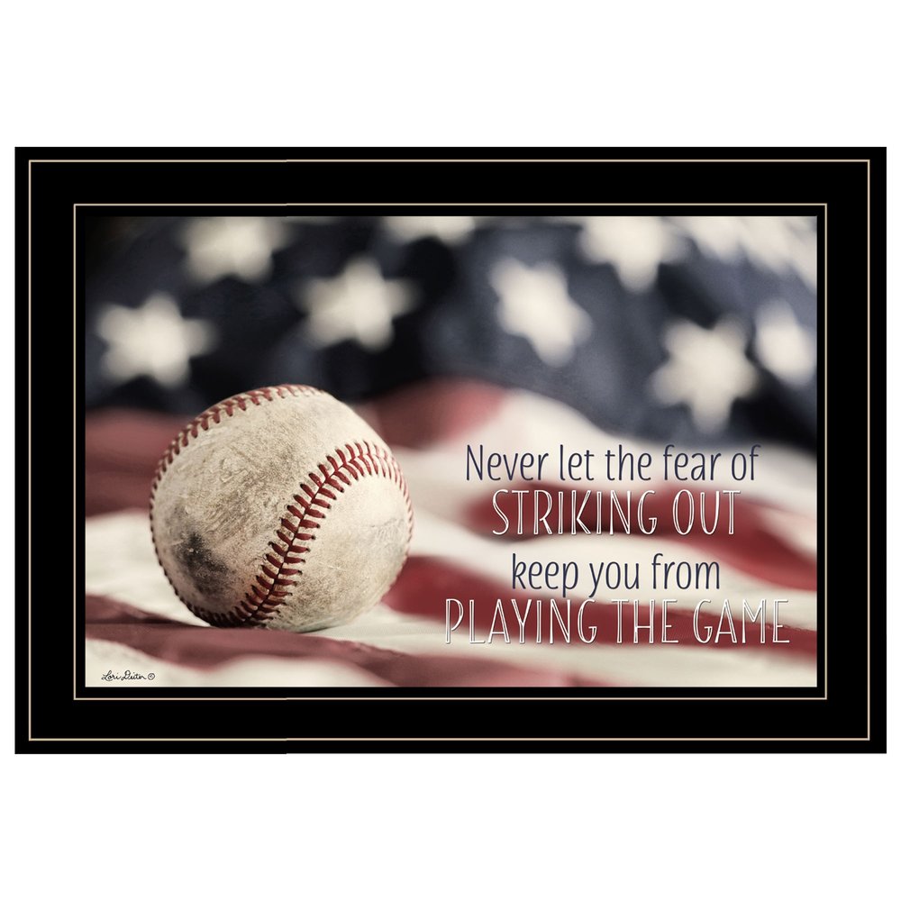 Baseball Playing the Game 2 Black Framed Print Wall Art — view 1