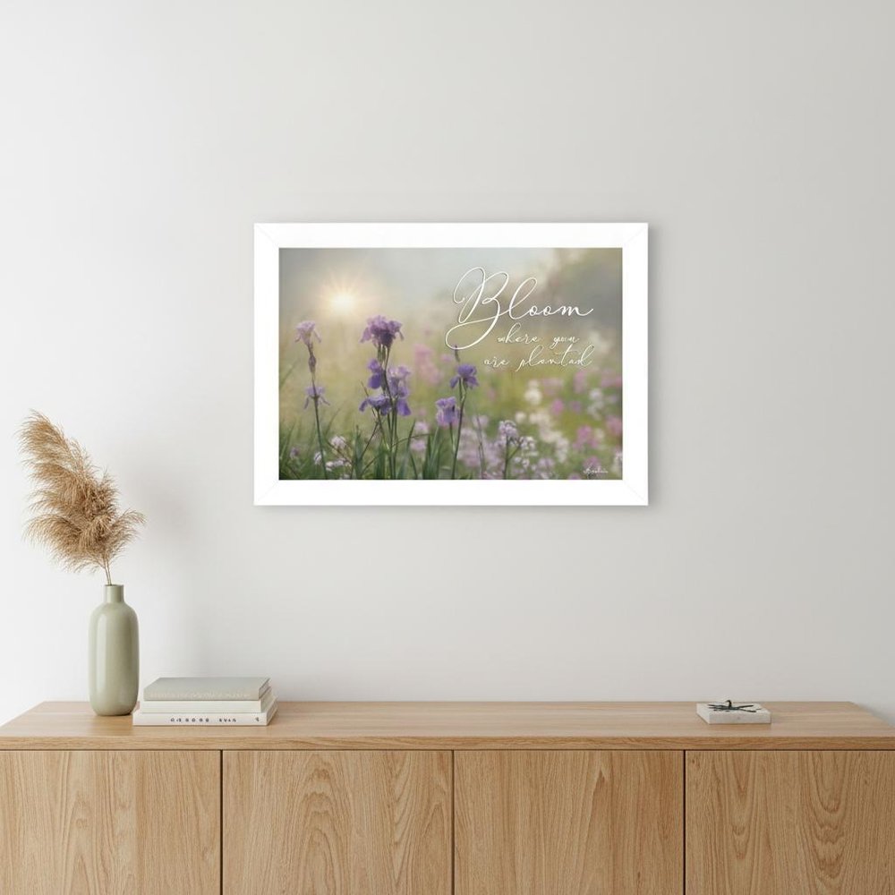 Bloom Where You are Planted White Framed Print Wall Art — view 8