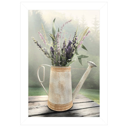 Lavender Watering Can 2 White Framed Print Wall Art HomeRoots