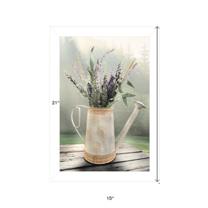 Lavender Watering Can 2 White Framed Print Wall Art HomeRoots
