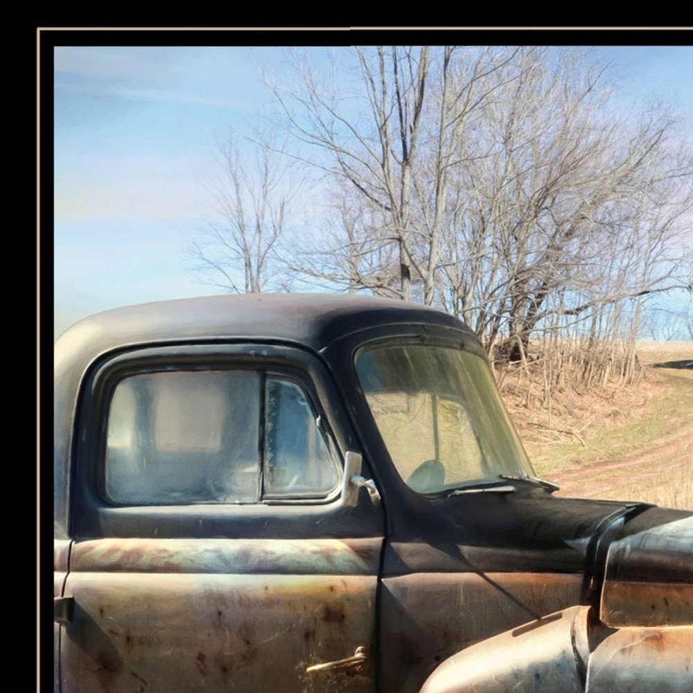 Vintage Farm Trucks 2 Black Framed Print Wall Art HomeRoots