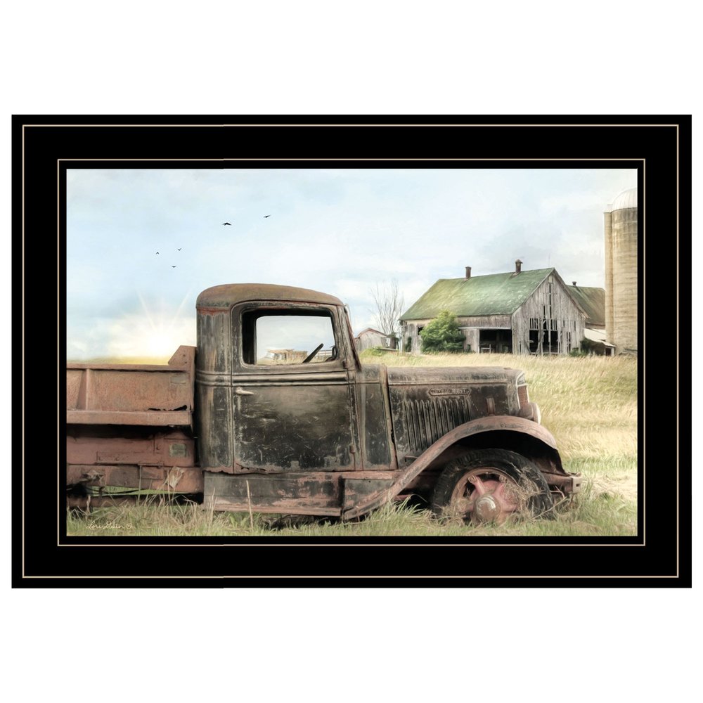 Vintage Farm Trucks I 2 Black Framed Print Wall Art HomeRoots
