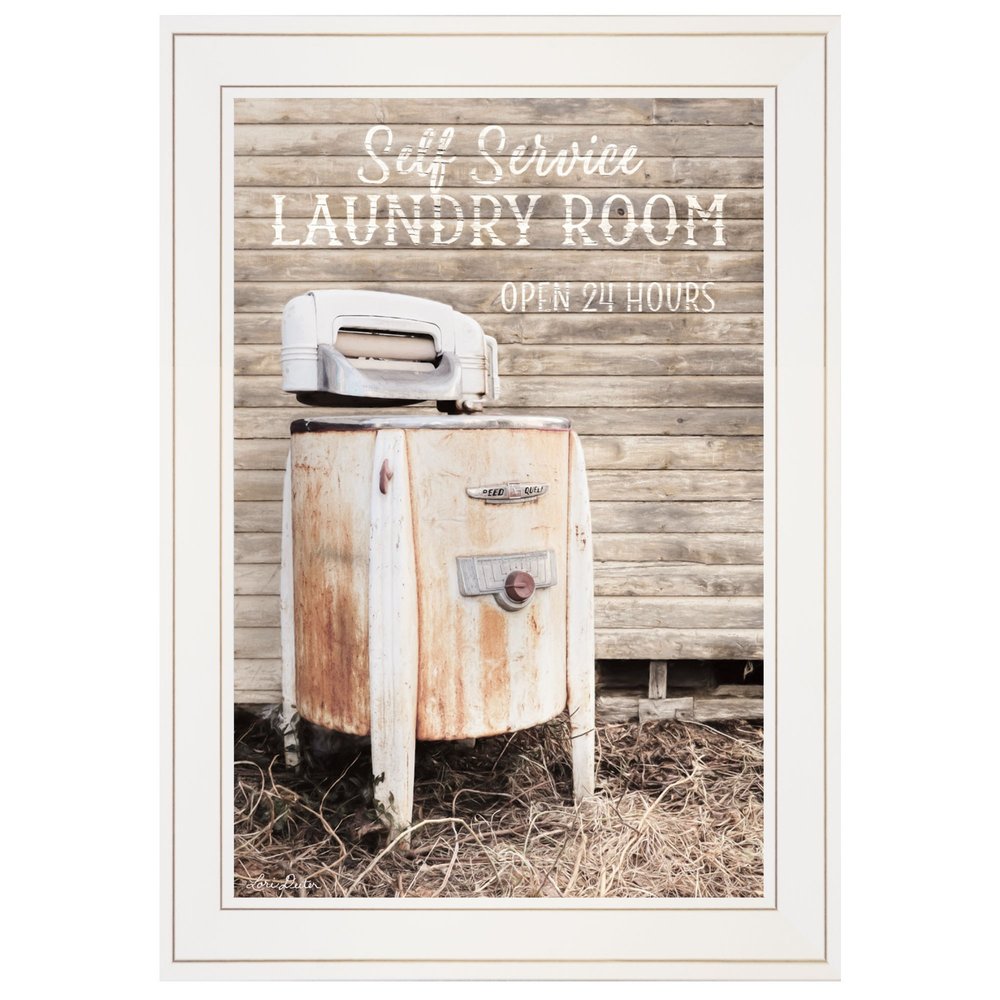 Laundry Room 1 White Framed Print Bathroom Wall Art HomeRoots