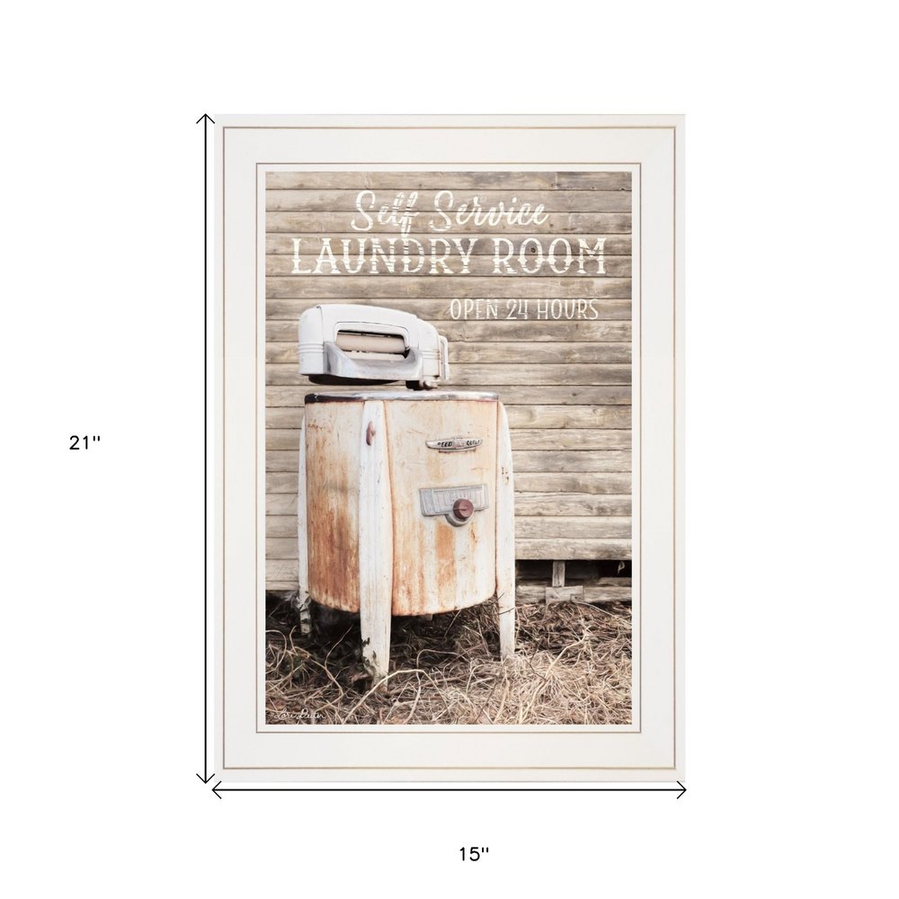 Laundry Room 1 White Framed Print Bathroom Wall Art HomeRoots