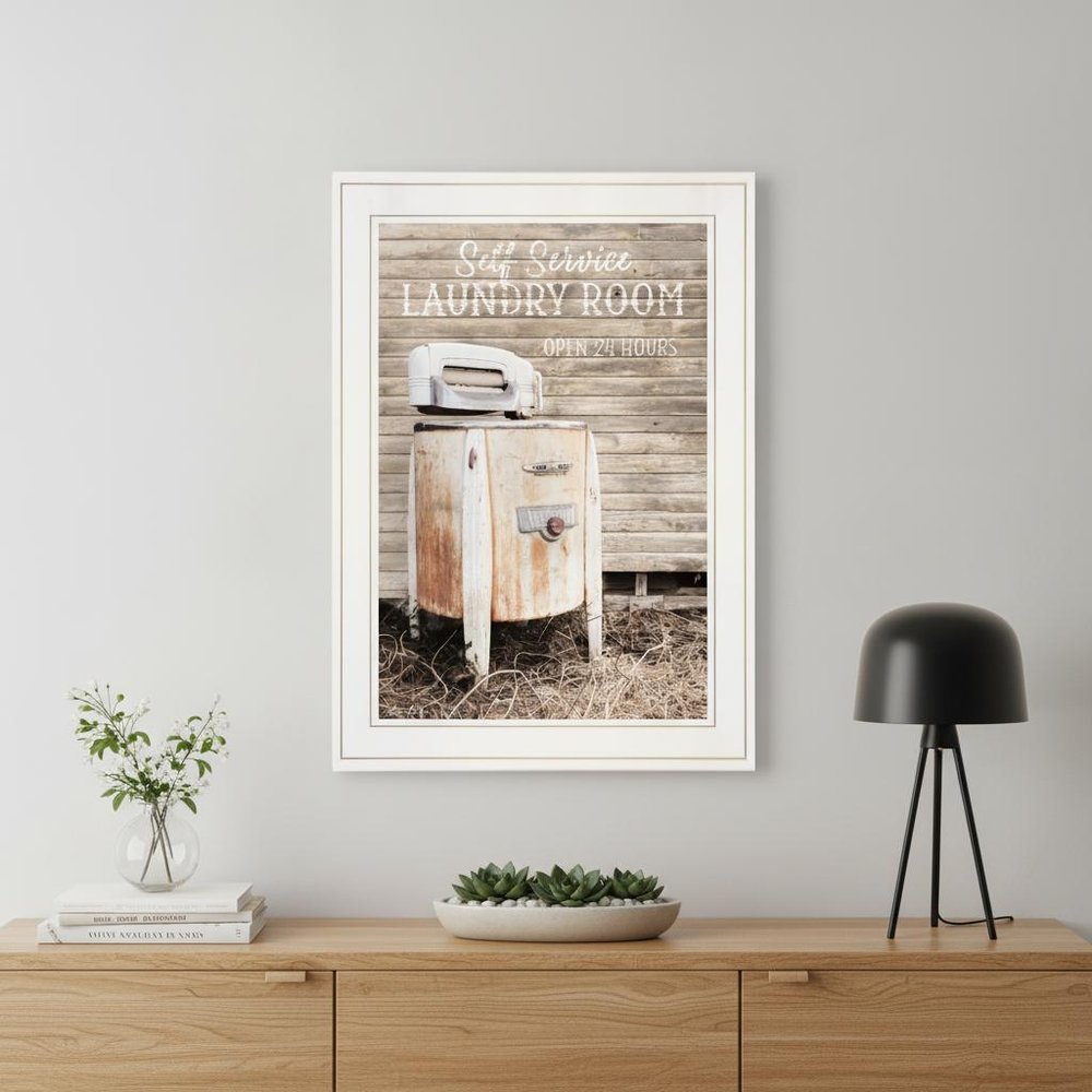 Laundry Room 1 White Framed Print Bathroom Wall Art HomeRoots