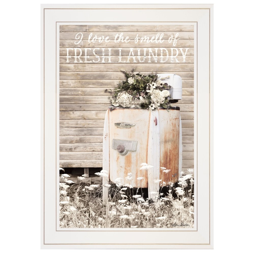 Fresh Laundry 1 White Framed Print Bathroom Wall Art HomeRoots