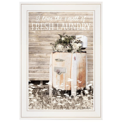 Fresh Laundry 1 White Framed Print Bathroom Wall Art HomeRoots