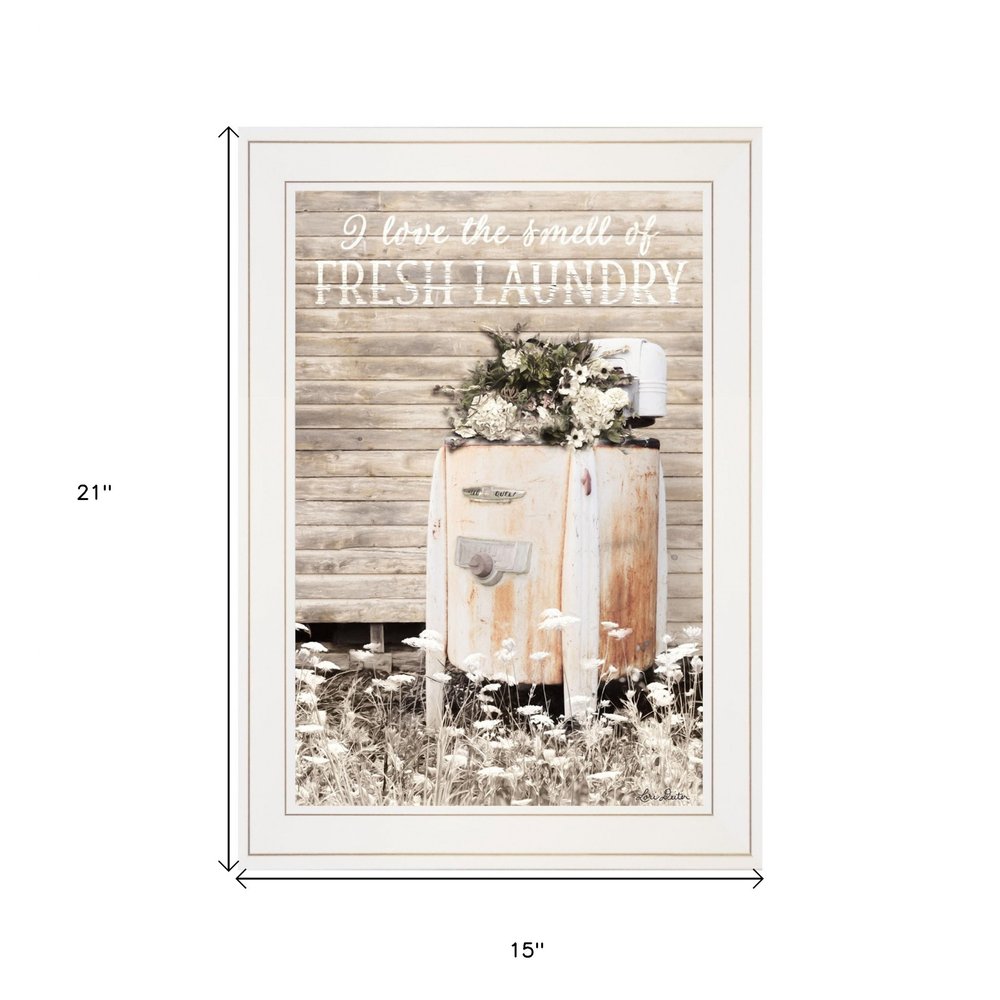 Fresh Laundry 1 White Framed Print Bathroom Wall Art — view 3