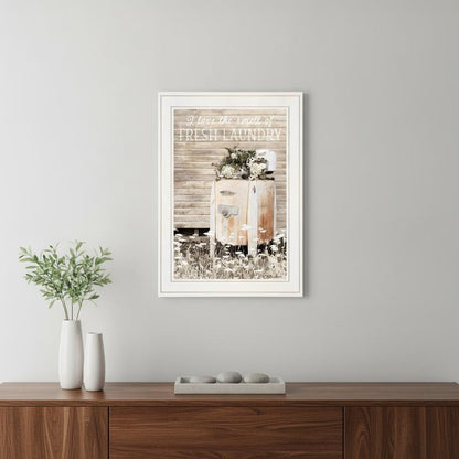 Fresh Laundry 1 White Framed Print Bathroom Wall Art HomeRoots