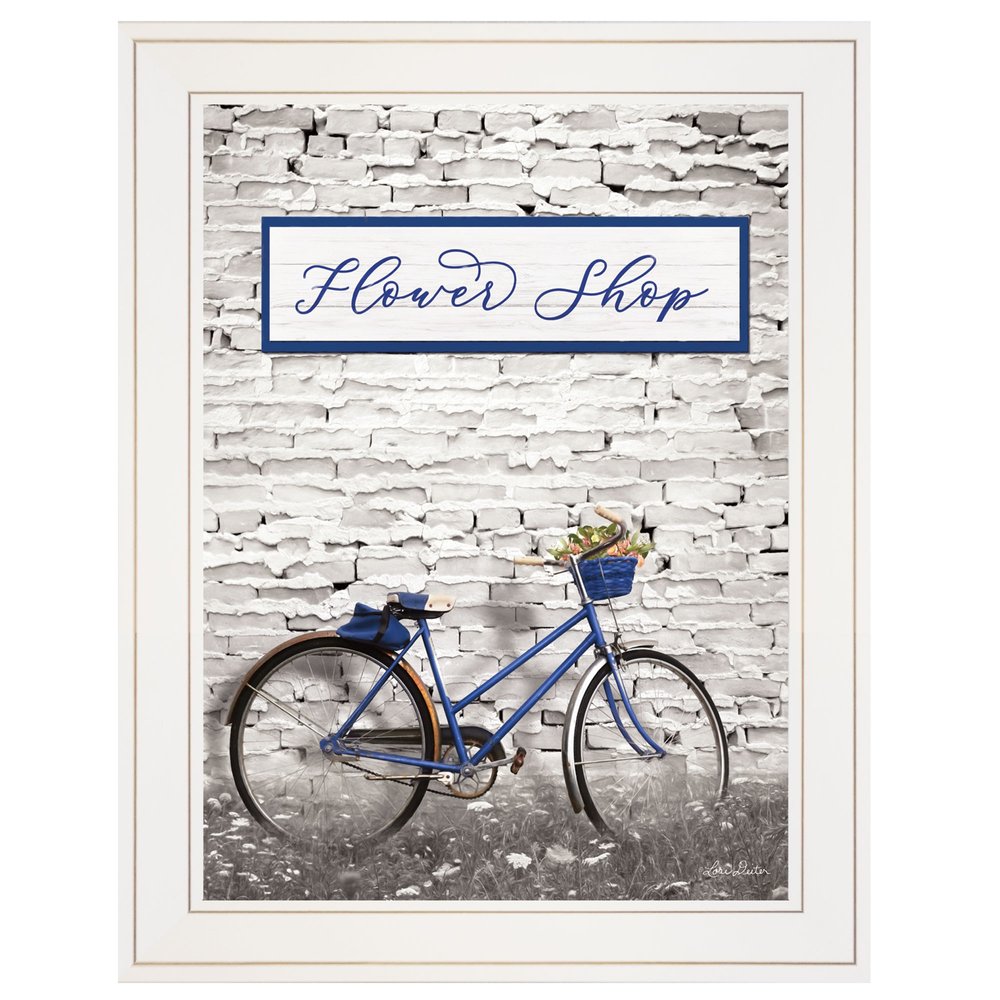 Flower Shop Bicycle 1 White Framed Print Wall Art HomeRoots