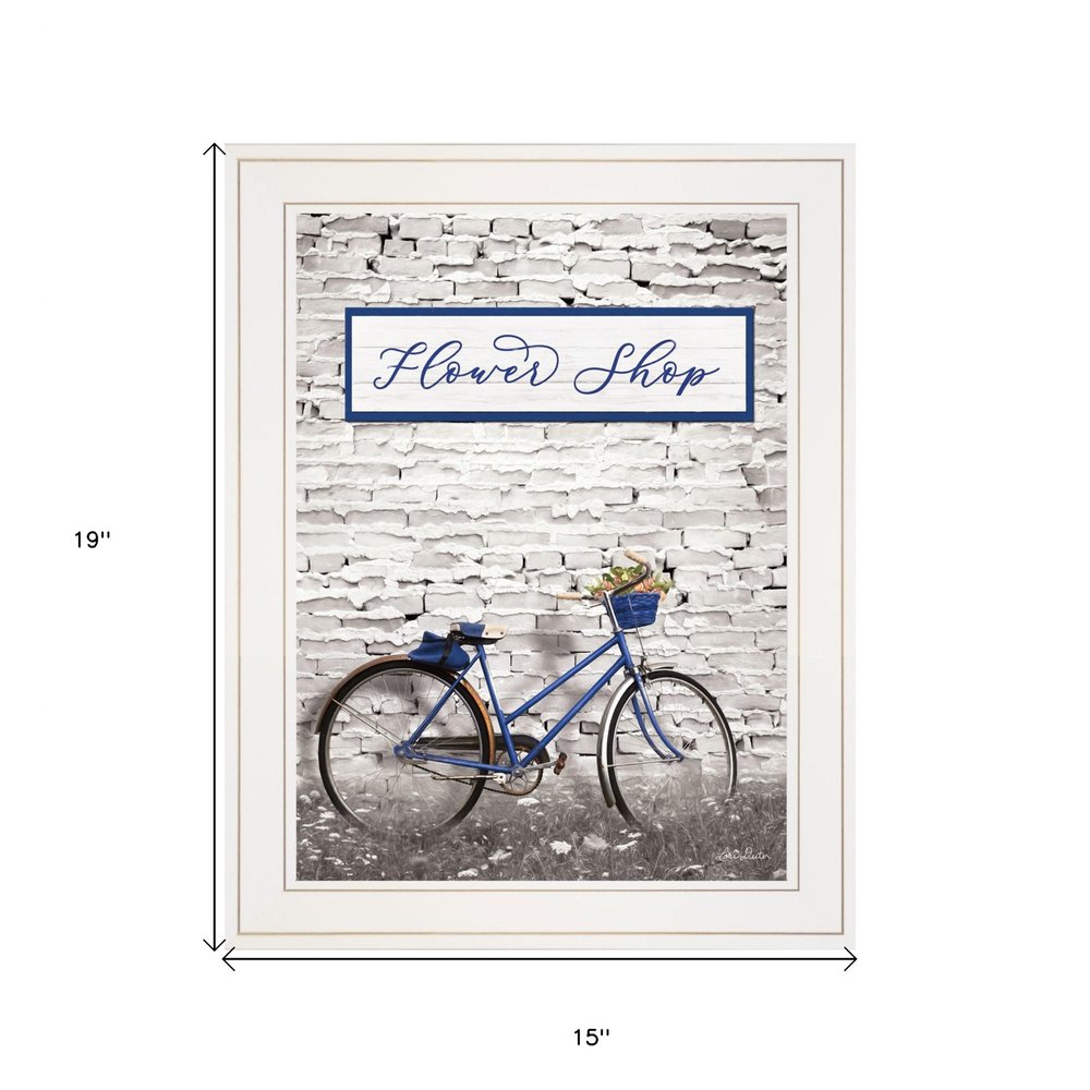 Flower Shop Bicycle 1 White Framed Print Wall Art HomeRoots
