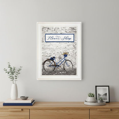 Flower Shop Bicycle 1 White Framed Print Wall Art HomeRoots
