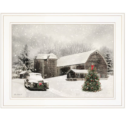 Farmhouse Christmas 1 White Framed Print Wall Art HomeRoots