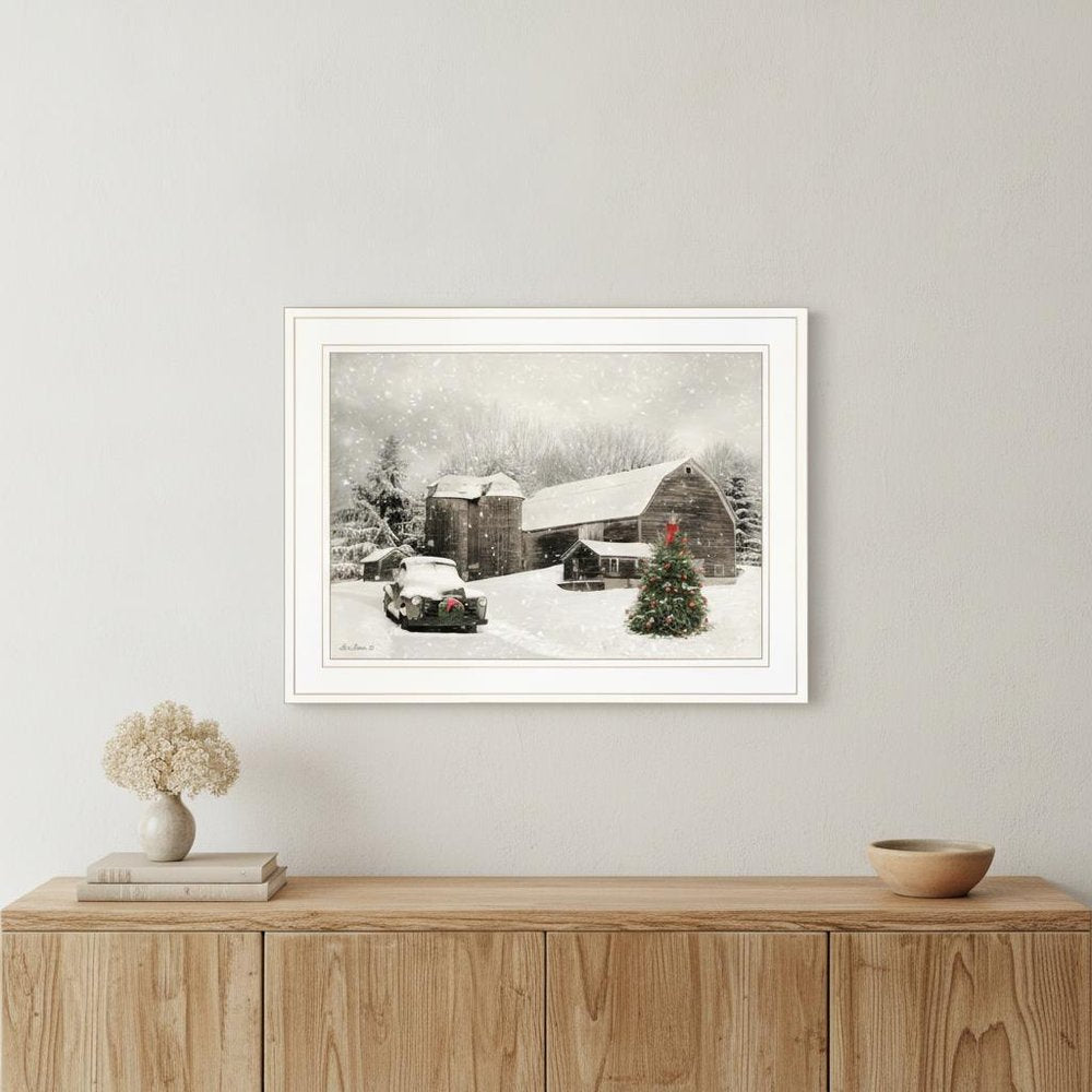 Farmhouse Christmas 1 White Framed Print Wall Art HomeRoots
