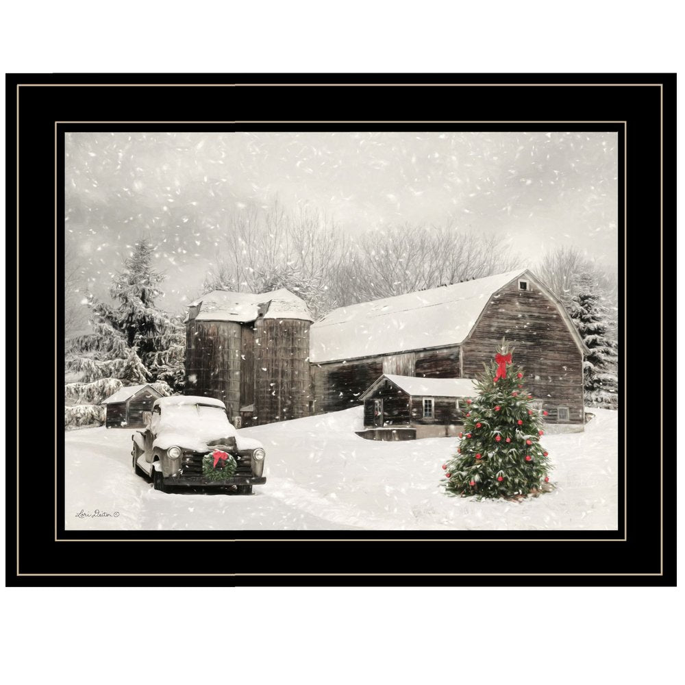 Farmhouse Christmas 2 Black Framed Print Wall Art — view 1