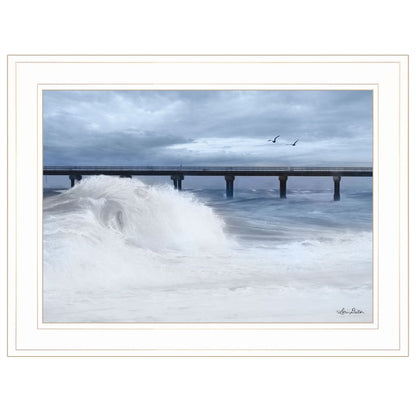 Blue Waves 1 White Framed Print Wall Art HomeRoots