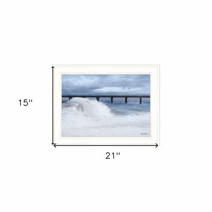 Blue Waves 1 White Framed Print Wall Art HomeRoots
